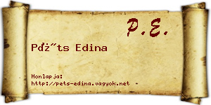 Péts Edina névjegykártya