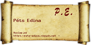 Péts Edina névjegykártya
